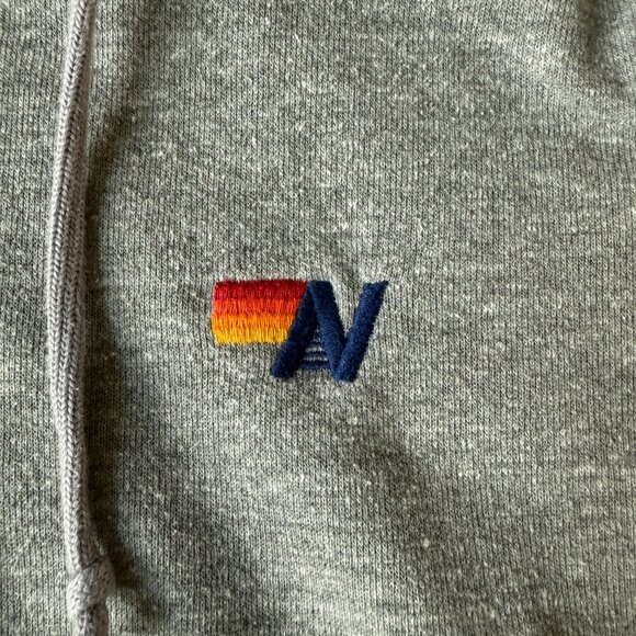 Aviator Nation Rainbow Rib Zip Hoodie in Heather Grey sz LG - Picture 5 of 6